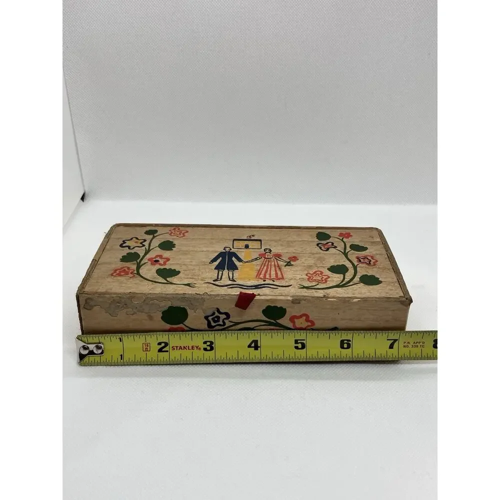 Old Spice Vanity Soap Cardboard Box Only Folkart Early American USA Made Vintage